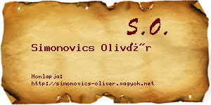 Simonovics Olivér névjegykártya